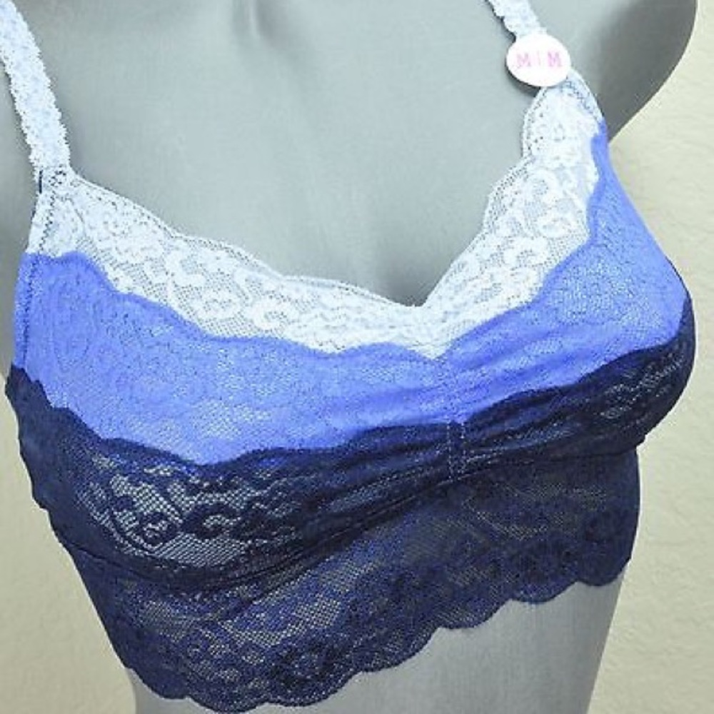 VS Pink blue ombré gradient lace bralette